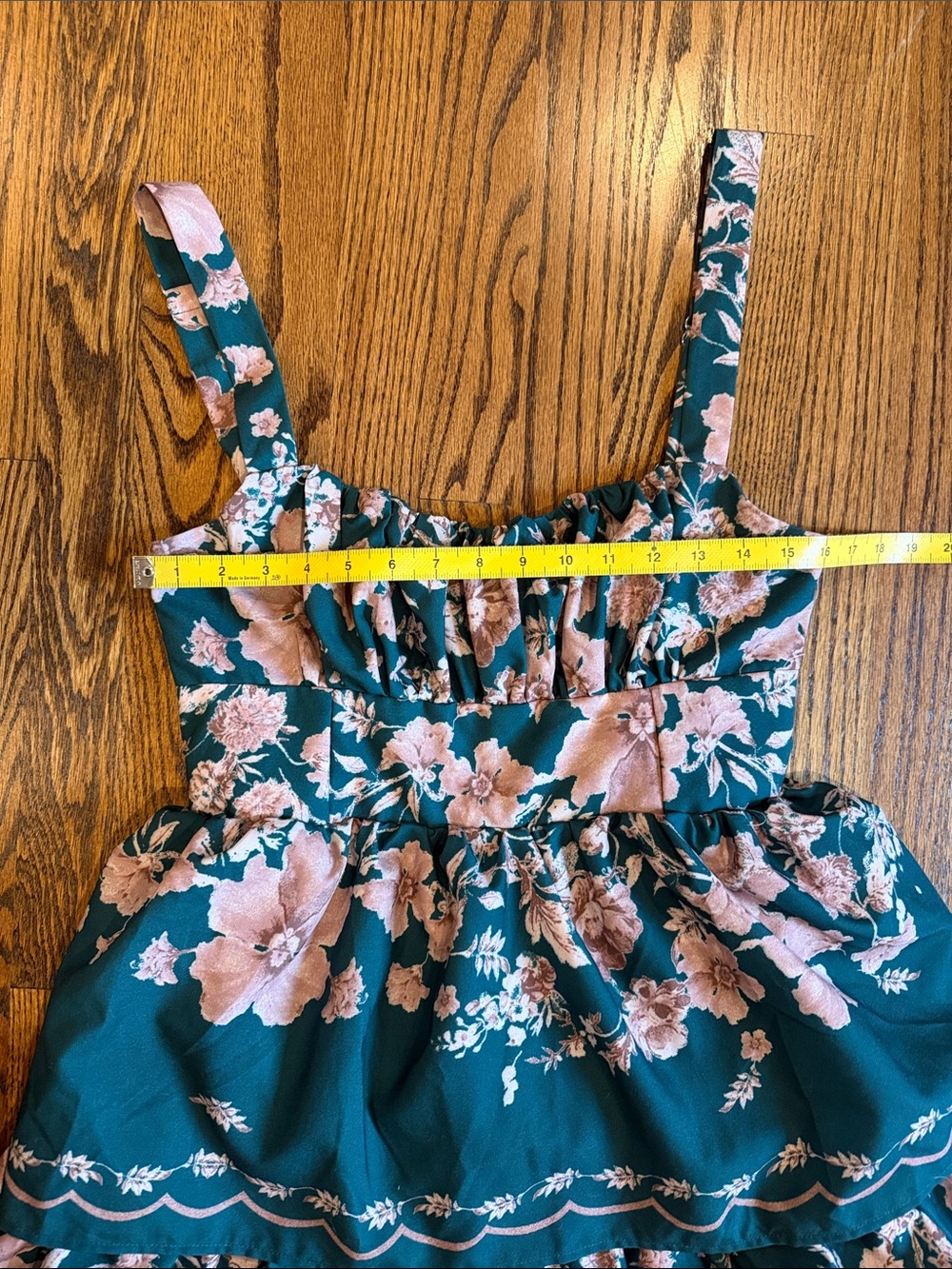 Mable Vivian Green Pink Flower Print Layered Maxi Dress M - Picture 8 of 9